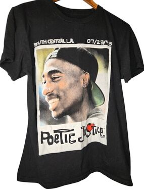 Tupac Poetic Justice Black Tshirt Size Small